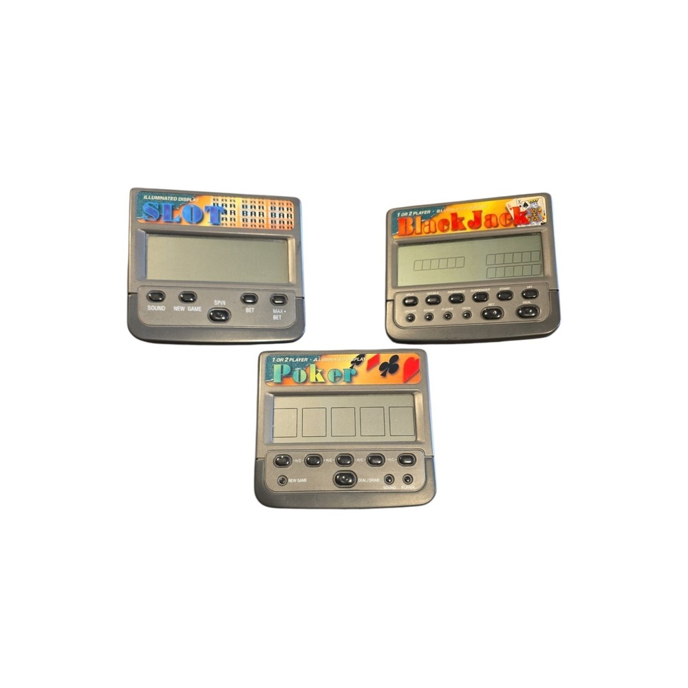 Vintage Radio Shack Handheld Games Lot Poker Blackjack Slot 60-2699 2700 2698